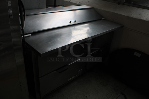 Beverage Air Model SPED60-16C-4 Stainless Steel Commercial Sandwich Salad Prep Table Bain Marie Mega Top w/ 4 Drawers on Commercial Casters. 115 Volts, 1 Phase. 60x34x42. Tested and Working! - Image 2 of 8