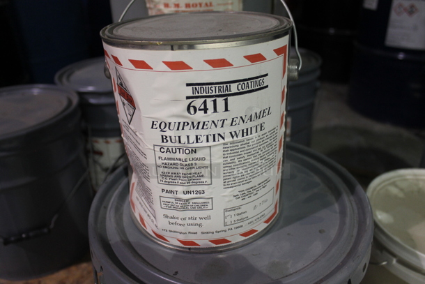 ALL ONE MONEY! PALLET LOT of Various Barrels Including 6411 Equipment Enamel, Tint-ayd EP 30-43 Light Lemon Yellow Oxide, Butt Putty Epoxy Crack Filler. BUYER MUST REMOVE. - Image 7 of 8