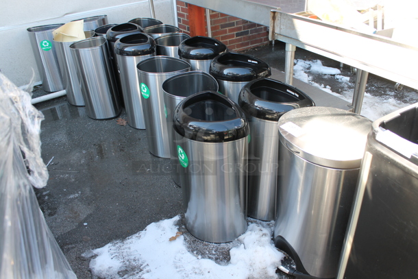 17 Various Stainless Steel Trash Can Shells. 17 Times Your Bid