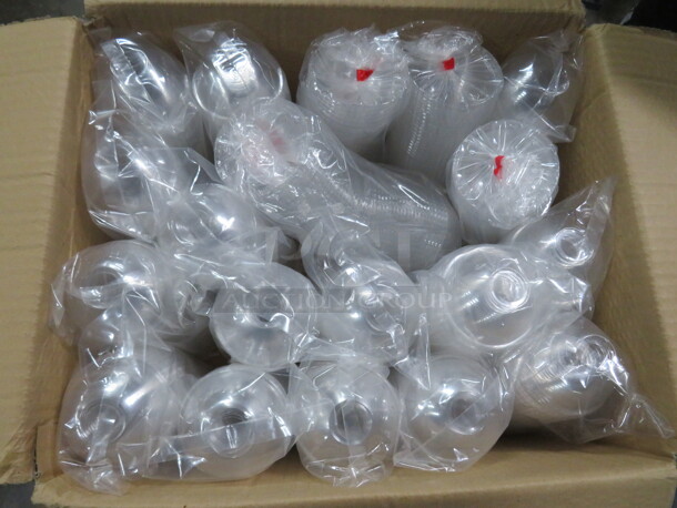 One Open Box Of Karat 8oz Dome Lid With Hole.  - Image 1 of 2