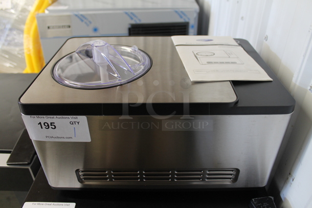 BRAND NEW SCRATCH AND DENT! Whynter ICM-200LS 2.1 Quart Capacity Automatic Compressor Ice Cream Maker in Stainless Steel. 115 Volts, 1 Phase. Tested and Working! - Image 1 of 3