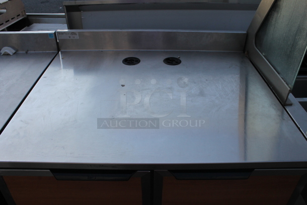 Duke SUB-P-36M Stainless Steel Commercial Counter w/ 2 Wood Pattern Doors. - Image 2 of 5