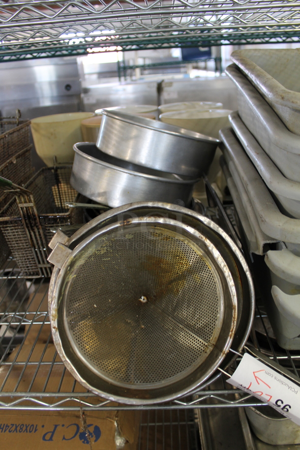 ALL ONE MONEY! Lot of Various Items Including Poly Bus Bins and Metal China Cap Strainers.  - Image 4 of 4