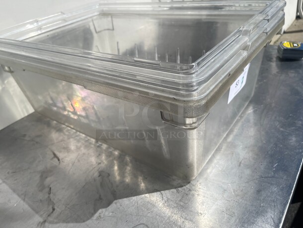 Cambro 18268CLRCW135 Camwear 26 x 18 x 8 Clear Plastic Food Drain Box / Colander NSF - Image 5 of 7