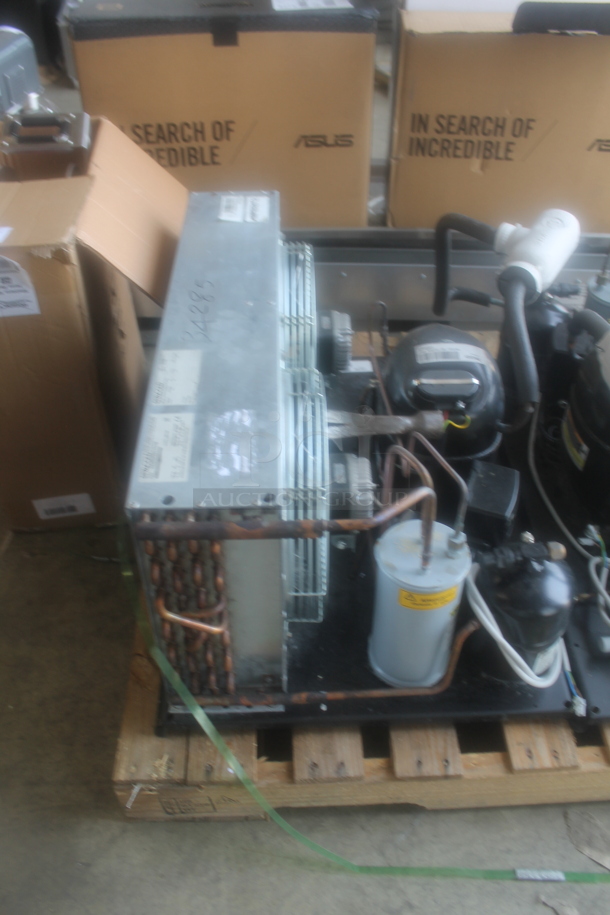 BRAND NEW! 2019 Alto Shaam QC3-100R Stainless Steel Commercial Floor Style Blast Chiller w/ 3 Probes. Comes w/ Remote RivaCold Compressor and Metal Pan Transport Rack. Pan Rack Appears To Be a Little Too Big To Roll In. 115/208-230 Volts, 1 Phase. Stock Picture Used as Gallery Picture - Image 11 of 12