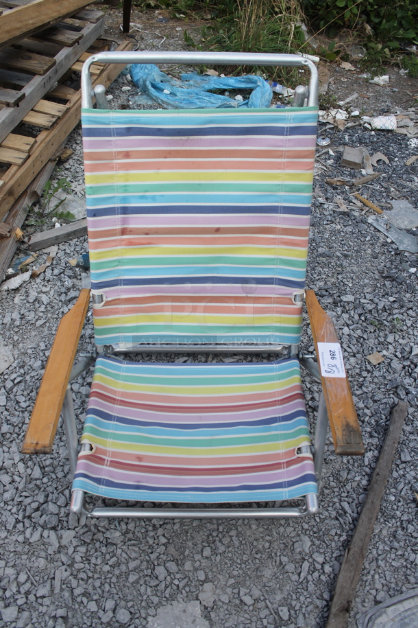 Rainbow Colored Folding Beach Chair. - Image 1 of 3