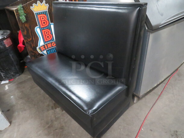 One Single Sided Black Cushioned Booth. 47X24X43 - Image 1 of 1