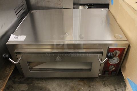 BRAND NEW! Avantco 177DPO18S Stainless Steel Commercial Electric Powered Single Deck Pizza Oven w/ Cooking Stone. 120 Volts, 1 Phase. Tested and Working!