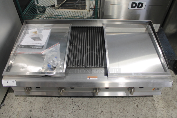 BRAND NEW SCRATCH AND DENT! Cooking Performance Group CPG 351CRCPG48NL Stainless Steel Commercial Countertop Natural Gas Powered Radiant Charbroiler Grill. 160,000 BTU - Image 2 of 9