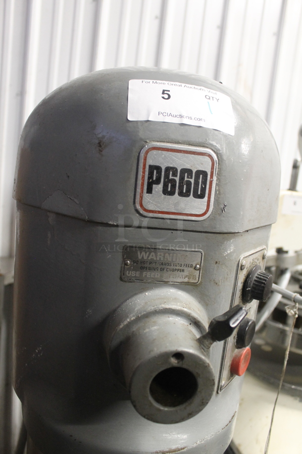 Hobart P 660 Metal Commercial Floor Style 60 Quart Planetary Dough Mixer w/ Stainless Steel Mixing Bowl and Dough Hook. 208-240 Volts, 3 Phase. - Image 3 of 8