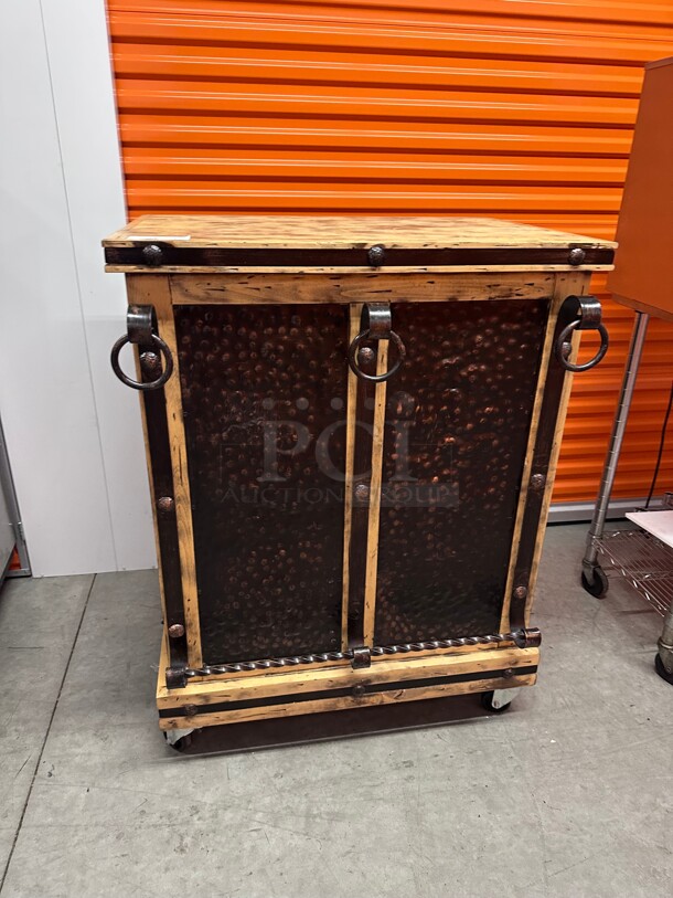 Beautiful! Wooden Hostess Station with Metal Studs  - Image 4 of 8