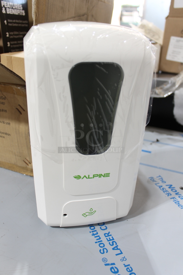 BRAND NEW IN BOX! Alpine White Poly Hand Sanitizer Dispenser.