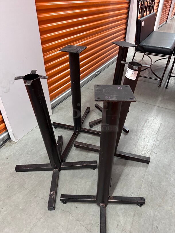 Clean! Cross Cast Iron And Steel Black Commercial Table Base - Image 3 of 8