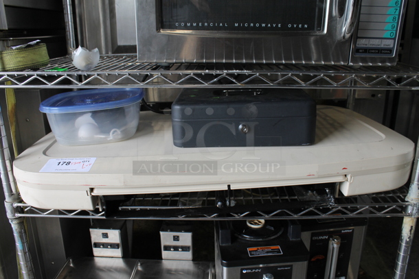 ALL ONE MONEY! Tier Lot of Various Items Including Wall Mount Diaper Changing Station and Metal Box - Image 1 of 4