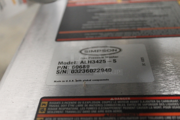 BRAND NEW SCRATCH AND DENT! Simpson ALH3425-S 60689 Aluminum Series Pressure Washer with Honda Engine and 35' Hose. 3600 PSI; 2.5 GPM. - Image 11 of 12
