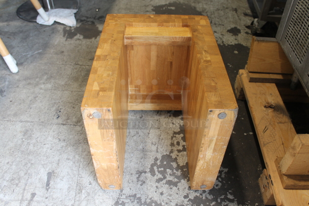 Wooden Butcher Block Table.  - Image 3 of 3