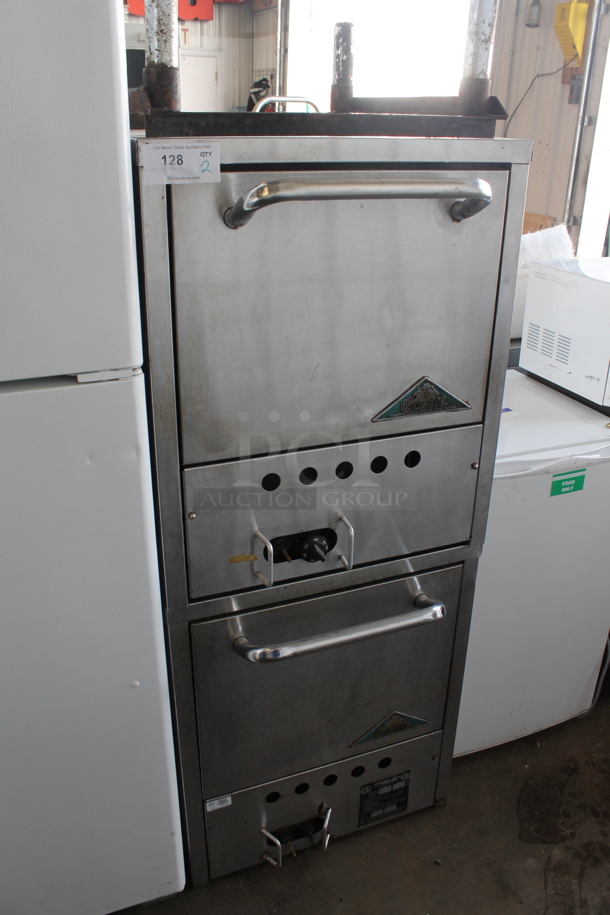2 Prince Castle 2B019G Stainless Steel Commercial Natural Gas Powered Ovens. 2 Times Your Bid!