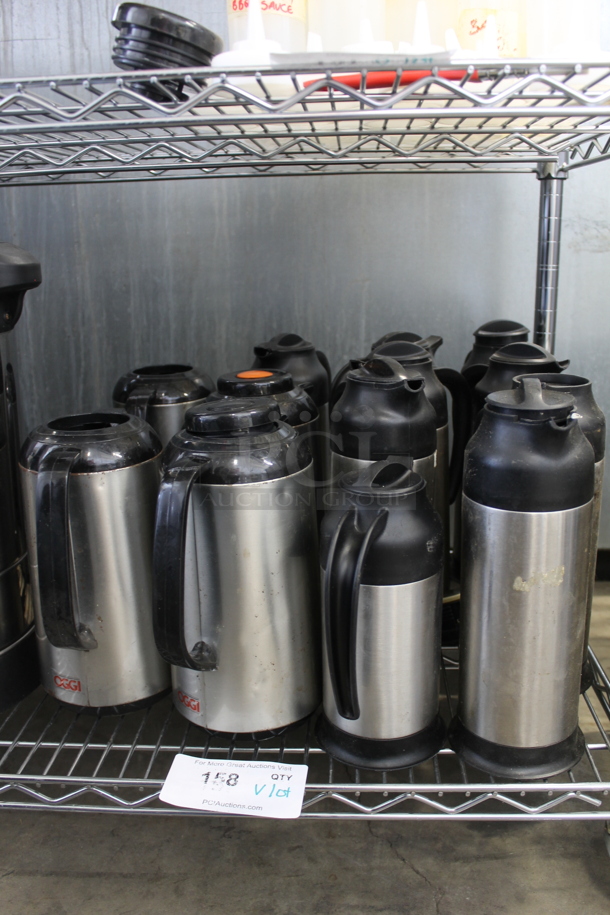 ALL ONE MONEY! Lot of 13 Various Sized Stainless Steel Coffee Pots. - Image 3 of 3