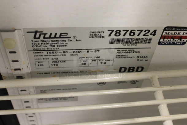 2013 True TSSU-60-24M-B-ST Stainless Steel Commercial Sandwich Salad Prep Table Mega Top on Commercial Casters. 115 Volts, 1 Phase. Tested and Working! - Image 5 of 7