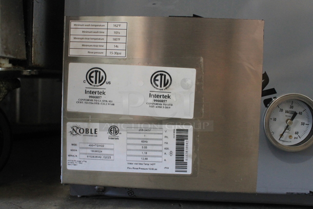 BRAND NEW SCRATCH AND DENT! 2023 Noble 495HTGW22 Stainless Steel Commercial Undercounter Glass Washer. 208-240 Volts, 1 Phase. - Image 3 of 7