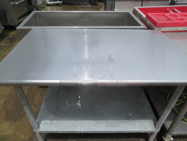 One Stainless Steel Table With Under Shelf. 48X30X36 - Image 2 of 2