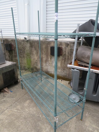 One Green Coated Metro Shelf With 3 Shelves. 60X24X74.5