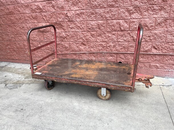 Platform Heavy Duty Mobile Luggage Moving Cart on Casters  - Image 2 of 6