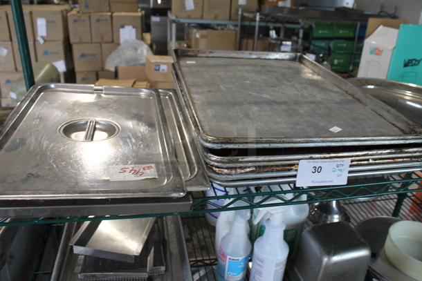 ALL ONE MONEY! Lot of 2 Tiers Worth of Various Items Including Metal Baking Pans, Stainless Steel Drop In Bins and Cleaners! - Image 3 of 8