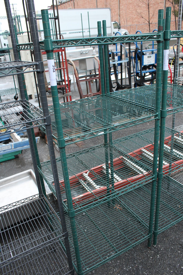 Green Finish 5 Tier Metro Style Shelving Unit. BUYER MUST DISMANTLE. PCI CANNOT DISMANTLE FOR SHIPPING. PLEASE CONSIDER FREIGHT CHARGES. 24x24x63 - Image 1 of 3