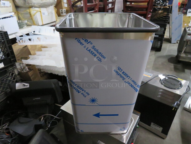 One NEW Stainless Steel 13 Gallon Bobrick Trash Can. #B-2260. $292.56.