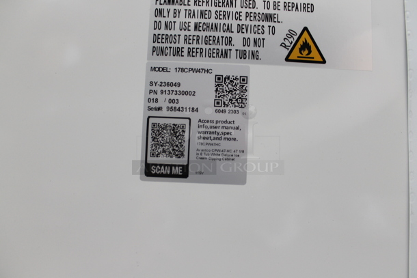 BRAND NEW SCRATCH AND DENT! 2023 Avantco 178CPW47HC Metal Commercial Floor Style Ice Cream Dipping Cabinet w/ Ice Cream Tub Collars. 115 Volts, 1 Phase. Tested and Working! - Image 4 of 9