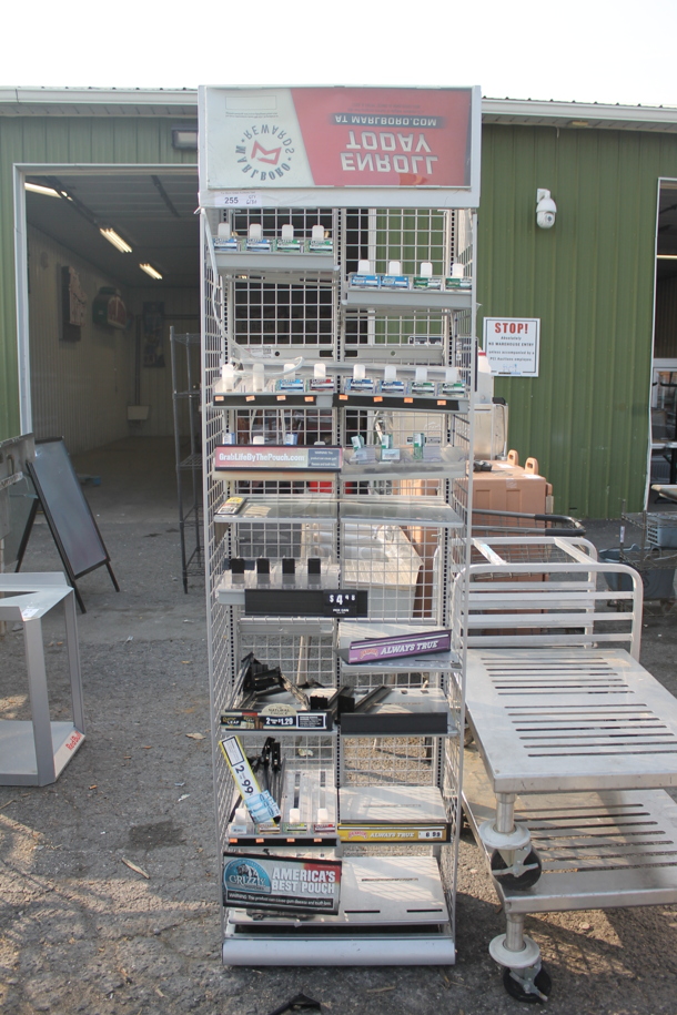 Commercial Gray Cigarette/Tobacco Gridwall Display - Image 1 of 6