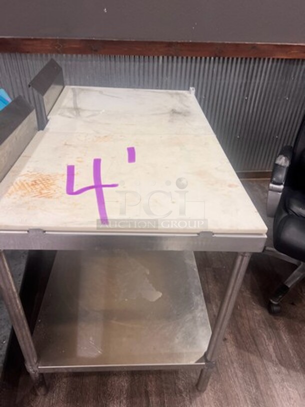 Stainless Steel Prep Table With Cutting Boards and Lower Storage Shelf
4'x2'6" - Image 1 of 1
