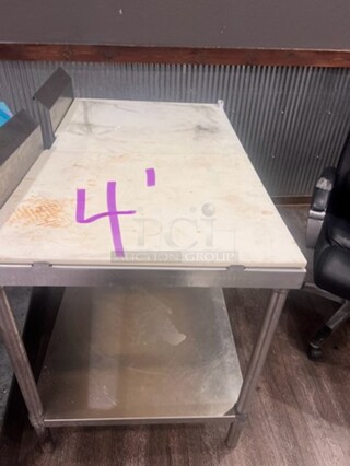 Stainless Steel Prep Table With Cutting Boards and Lower Storage Shelf
4'x2'6"
