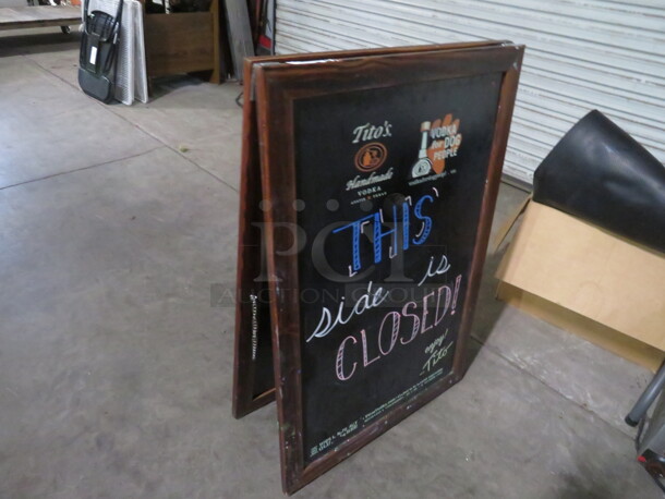 One Wooden Framed Titos Sidewalk Chalkboard Sign. 24X36 - Image 2 of 2