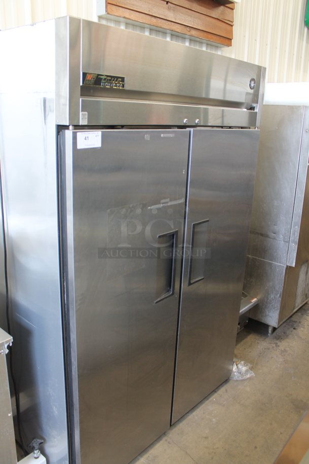 2015 True TG2R-2S ENERGY STAR Stainless Steel Commercial Two Door Reach In Cooler w/ Poly Coated Racks. 115 Volts, 1 Phase. Tested and Working! - Image 1 of 6