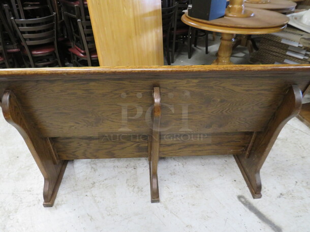 One Solid Wood Single Sided Booth. 58X24X35 - Image 3 of 3