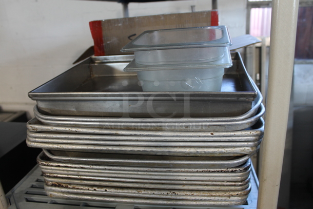 ALL ONE MONEY! Lot of Various Items Including Metal Baking Pans and Poly 1/6 Size Drop In Bins - Image 2 of 2