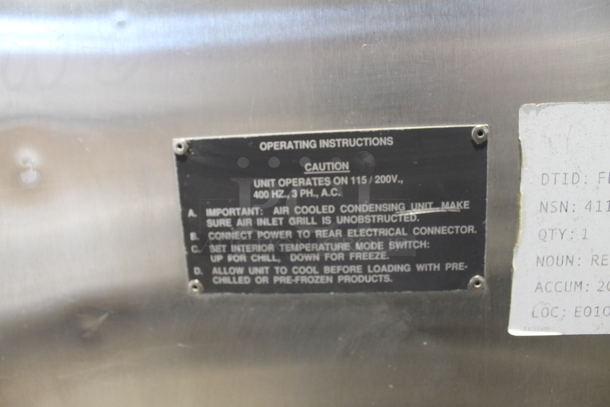 Stainless Steel Commercial Single Door Cooler or Freezer w/ 5 Metal Drawers. 115/200 Volts, 1 Phase. - Image 8 of 11