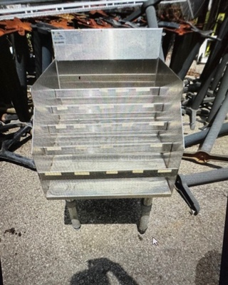 One Stainless Steel Advance Tabco Raised Liquor Display. Model# LD-1818. 18X23X33