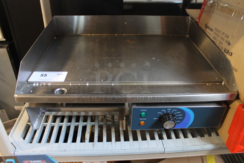 BRAND NEW SCRATCH AND DENT! 2022 Hoocoo CMEG-818 Stainless Steel Commercial Countertop Electric Powered Flat Top Griddle w/ Thermostatic Controls. 240 Volts.
