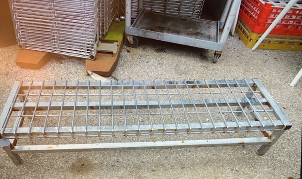 One Stainless Steel Shelf/Dunnage Rack. 46X12X9.5