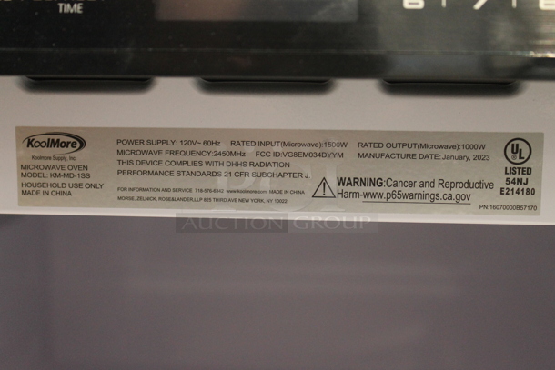 BRAND NEW SCRATCH AND DENT! 2023 KoolMore KM-MD-1SS Stainless Steel Commercial Drawer Microwave Oven. 120 Volts, 1 Phase.  - Image 6 of 9