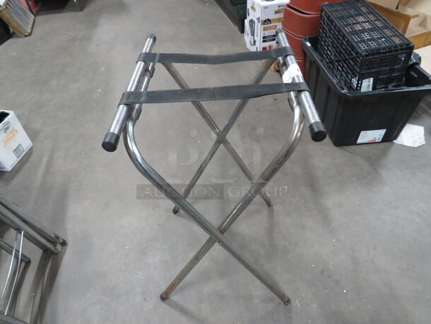 One Chrome Serve Tray Stand. - Image 1 of 1