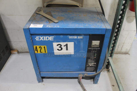 Exide System 3000 ES3-12-680 Blue Metal Battery Charger. BUYER MUST REMOVE.