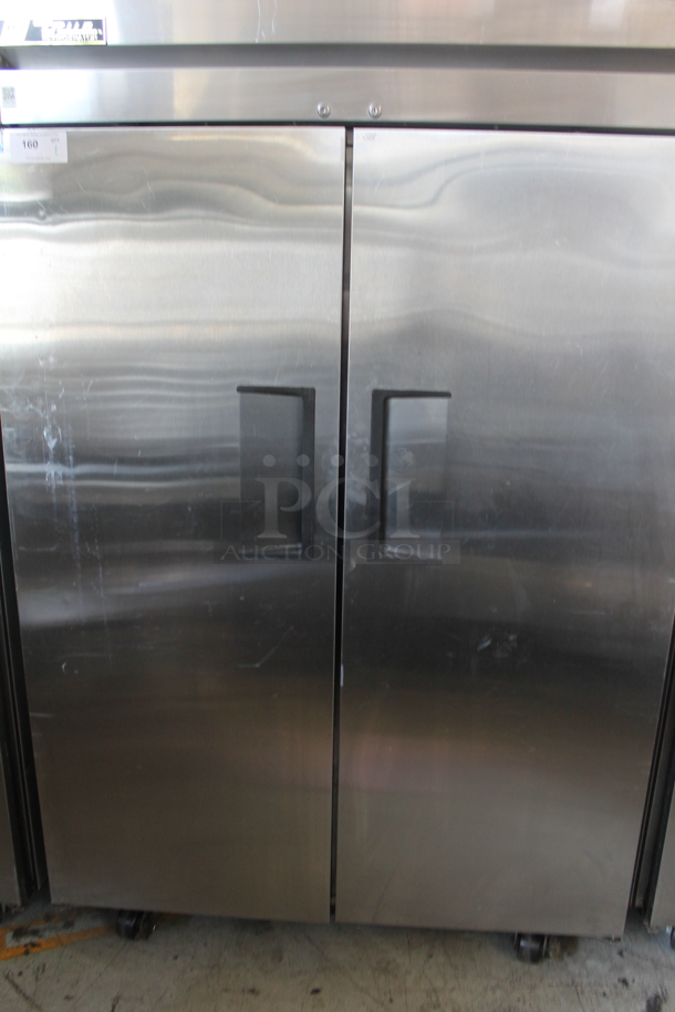 2014 True TG2R-2S ENERGY STAR Stainless Steel Commercial 2 Door Reach In Cooler w/ Poly Coated Racks on Commercial Casters. 115 Volts, 1 Phase. Tested and Working! - Image 5 of 11