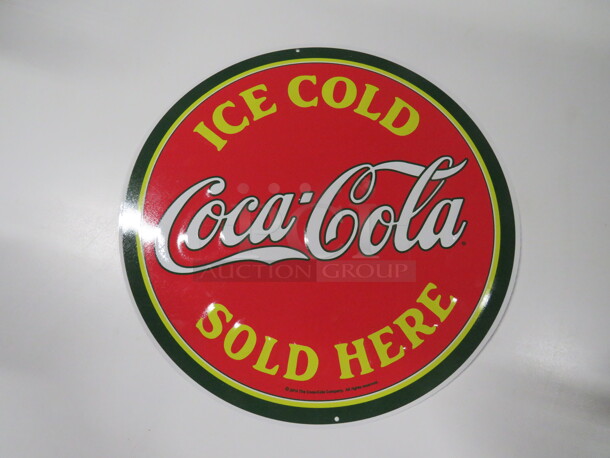 One 11.5 Inch Round Coca Cola Tin. - Image 1 of 1