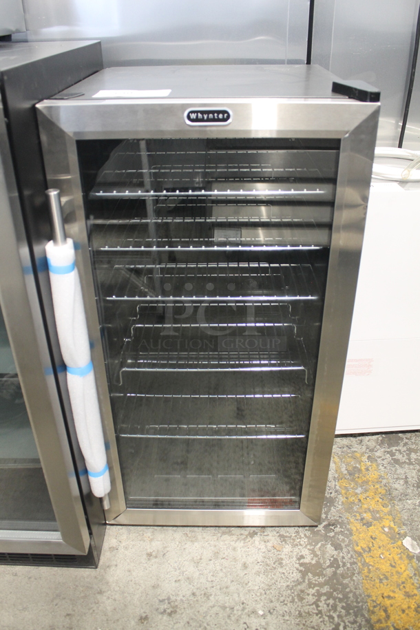 BRAND NEW SCRATCH AND DENT! Whynter BR-130SB Stainless Steel Commercial 120 Can Capacity Beverage Cooler Merchandiser. 115 Volts, 1 Phase. Tested and Working! - Image 1 of 7