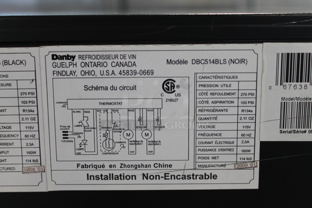 BRAND NEW SCRATCH AND DENT! Danby DBC514BLS Silhouette Stainless Steel Commercial 11 Bottle / 132 Can Capacity Cooler Merchandiser. Has Electronic Controls and Reversible Door. 115 Volts, 1 Phase. Tested and Working! - Image 10 of 10