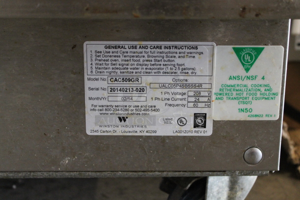 2014 Winston CVap CAC509GR Stainless Steel Commercial Warming Cabinet on Commercial Casters. 208 Volts, 1 Phase.  - Image 6 of 7